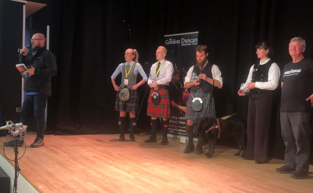 The pipers with Ian Duncan and Gary West