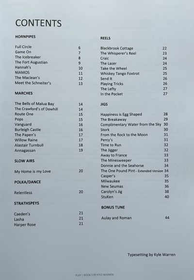 Contents of PLAY by Kyle Warren